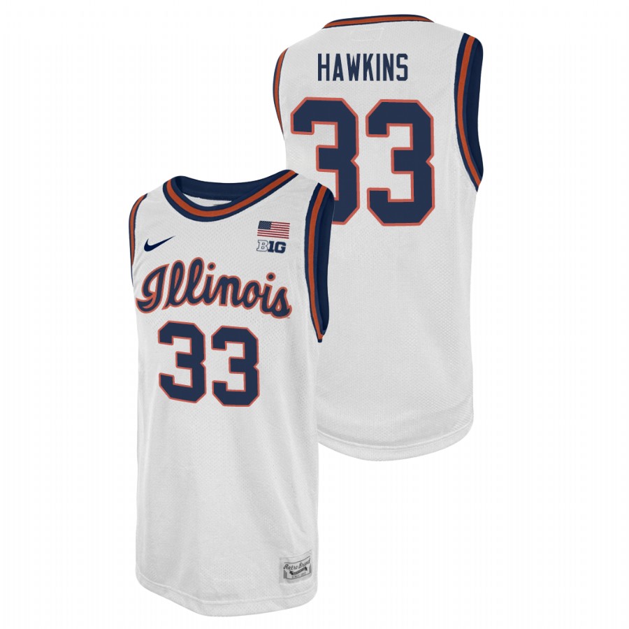 Men's Illinois Fighting Illini Coleman Hawkins College Basketball 2021 Swingman Player Jersey White