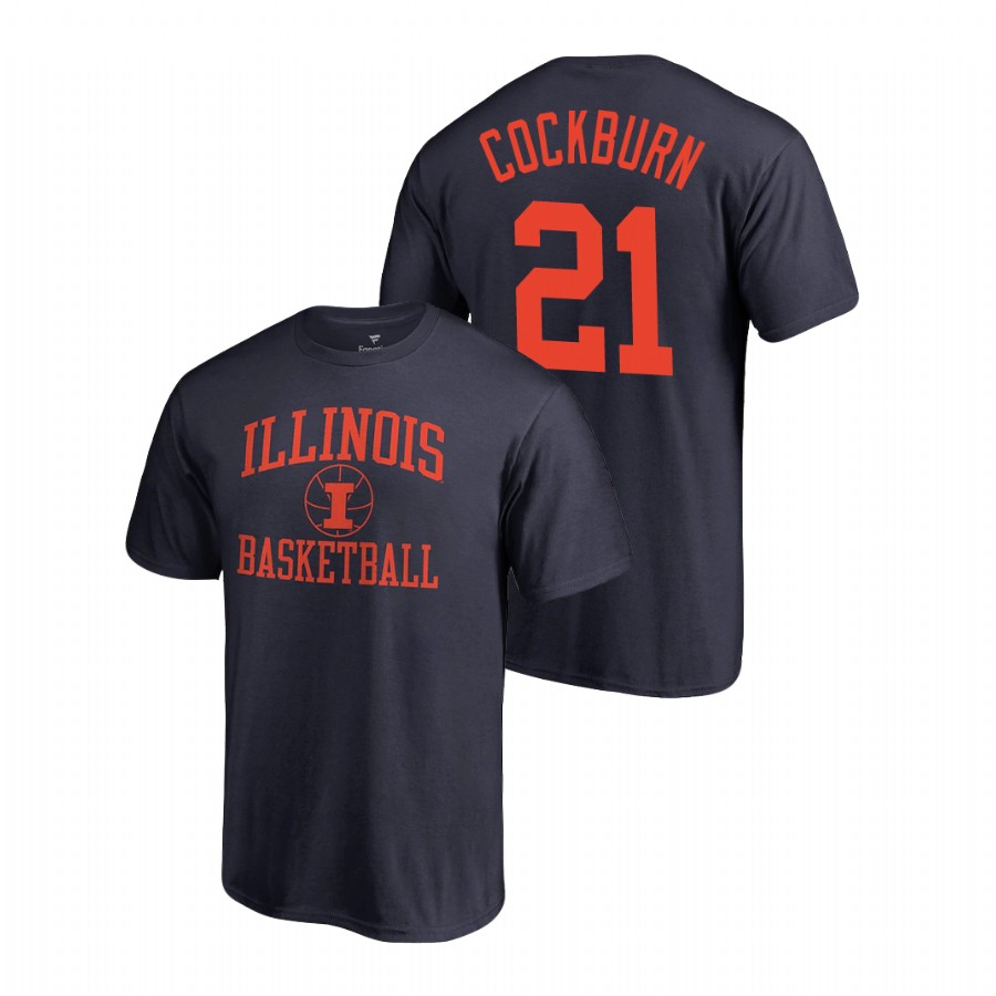 Men's Illinois Fighting Illini College Basketball Kofi Cockburn Navy T-Shirt1