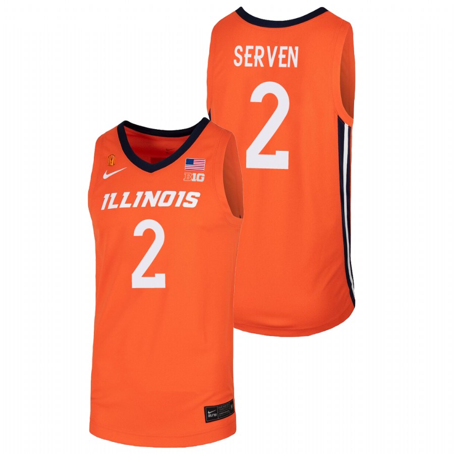 Men's Illinois Fighting Illini Connor Serven College Basketball Jersey Orange