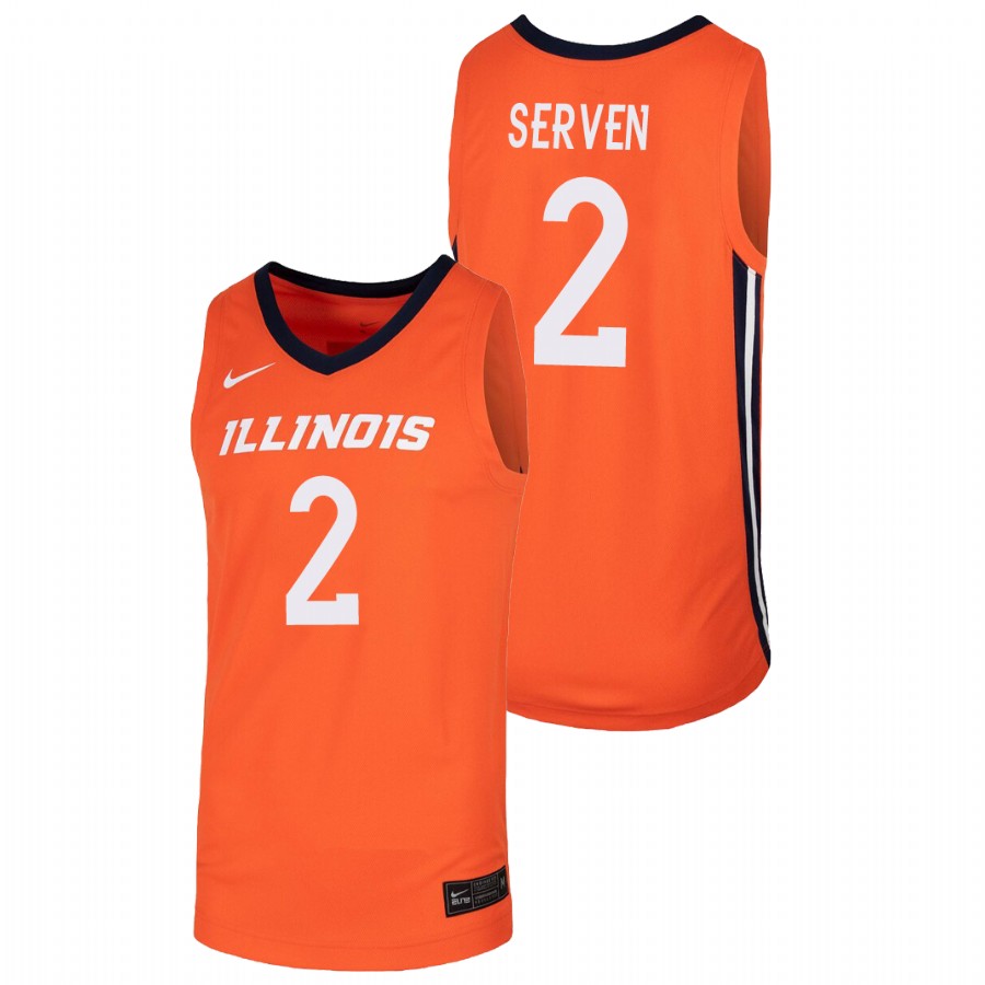 Men's Illinois Fighting Illini Connor Serven College Basketball Jersey Orange1