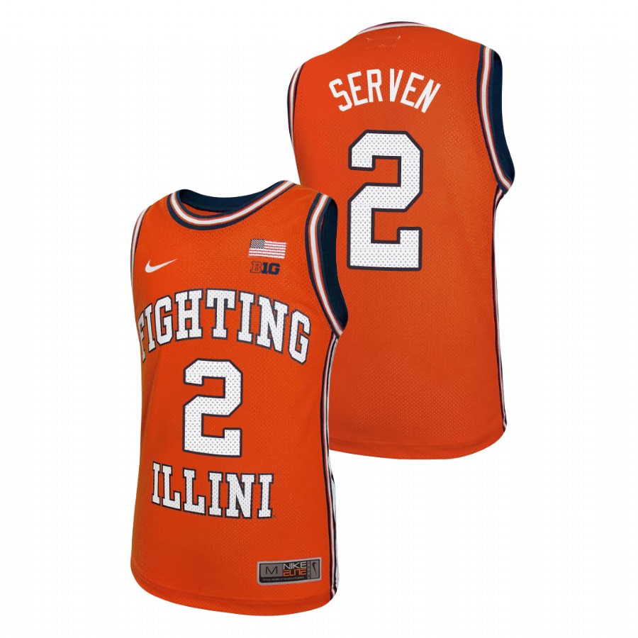 Men's Illinois Fighting Illini Connor Serven Throwback Basketball Jersey Orange