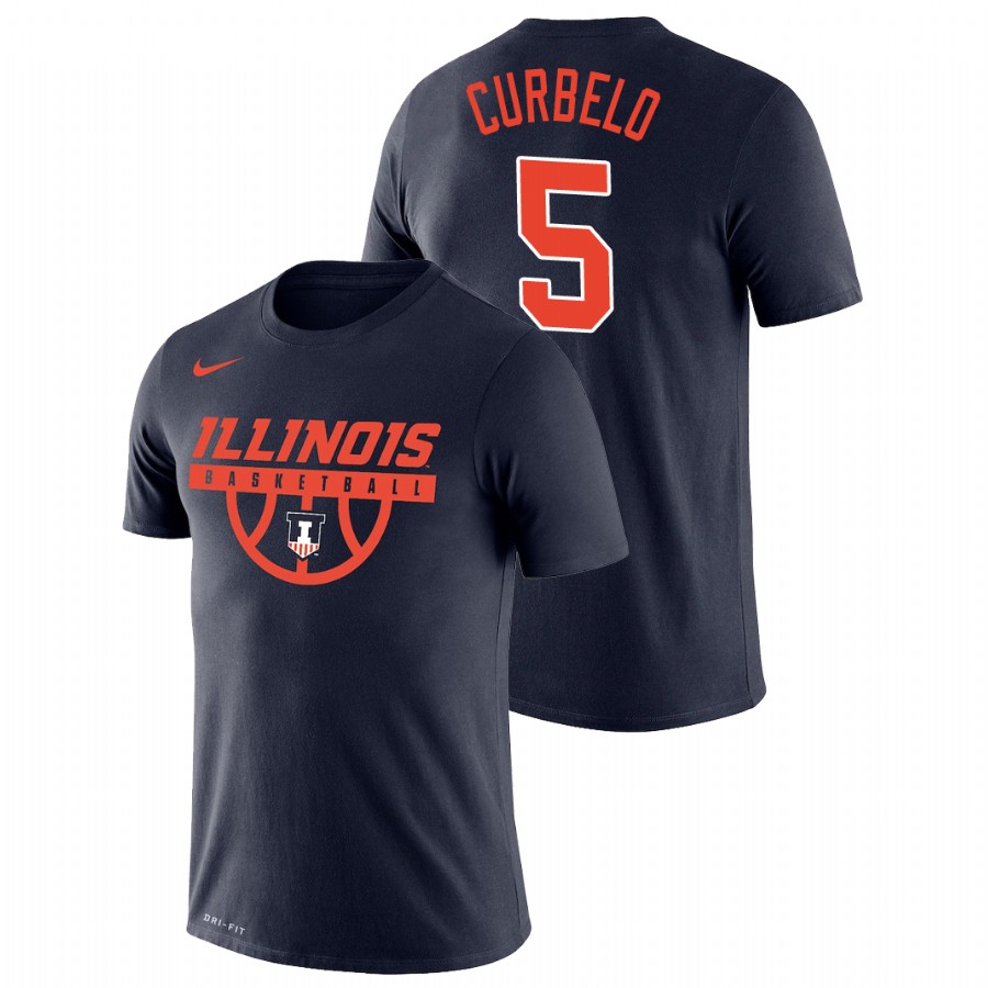 Men's Illinois Fighting Illini Drop Legend Andre Curbelo Navy T-Shirt