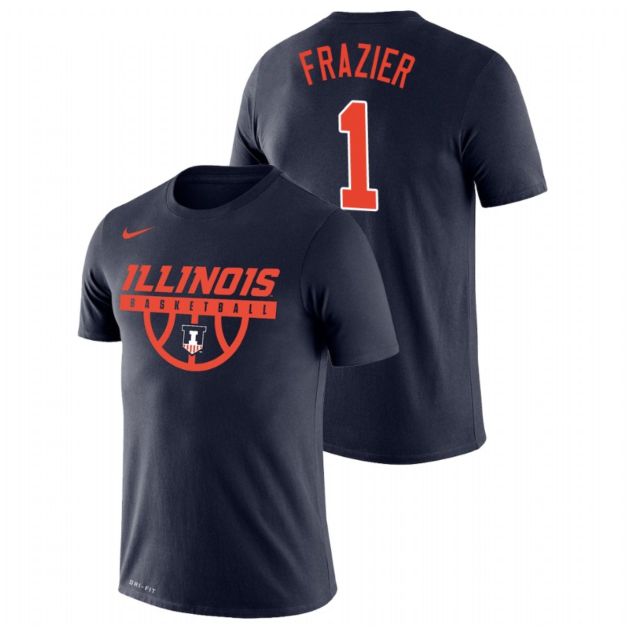 Men's Illinois Fighting Illini Drop Legend Trent Frazier Navy T-Shirt