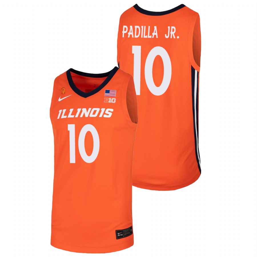 Men's Illinois Fighting Illini Edgar Padilla Jr. College Basketball Jersey Orange