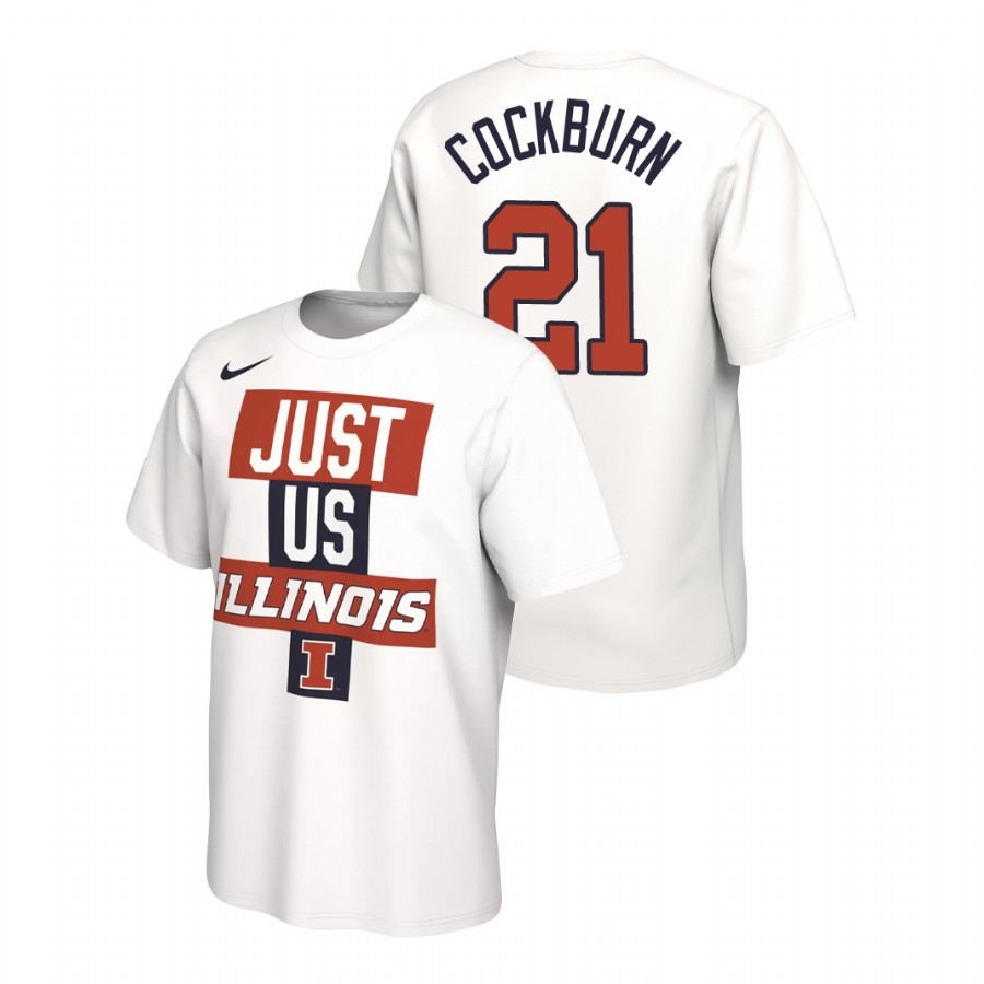Men's Illinois Fighting Illini Just Us Bench Kofi Cockburn White T-Shirt