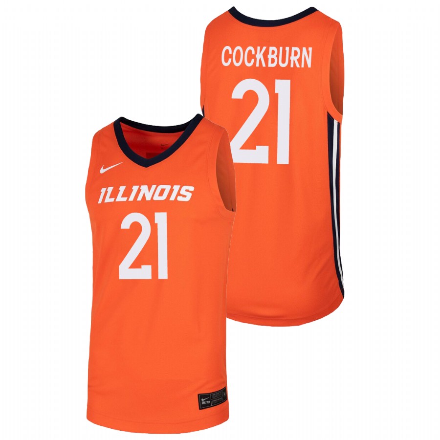 Men's Illinois Fighting Illini Kofi Cockburn College Basketball Jersey Orange1