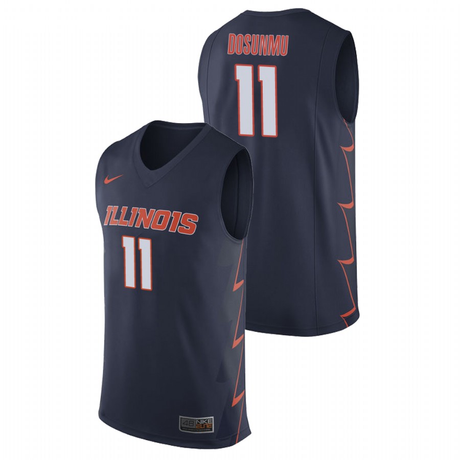 Men's Illinois Fighting Illini Navy Ayo Dosunmu College Basketball Jersey