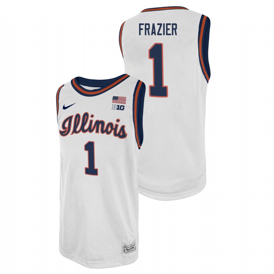 Men's Illinois Fighting Illini Trent Frazier College Basketball 2021 Swingman Player Jersey White