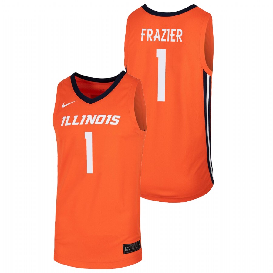 Men's Illinois Fighting Illini Trent Frazier College Basketball Jersey Orange1