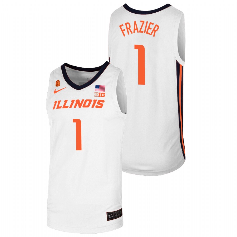 Men's Illinois Fighting Illini Trent Frazier College Basketball Jersey White