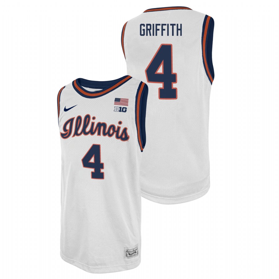 Men's Illinois Fighting Illini Zach Griffith College Basketball 2021 Swingman Player Jersey White