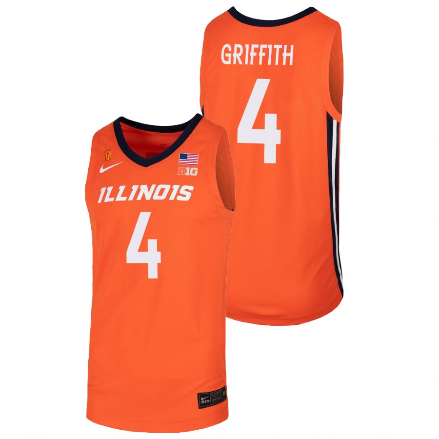 Men's Illinois Fighting Illini Zach Griffith College Basketball Jersey Orange