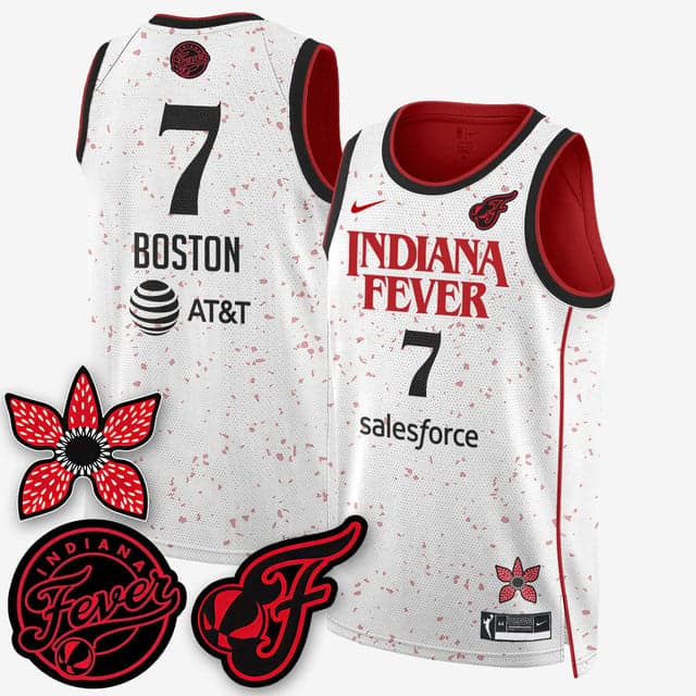 Men's Indiana Fever 'Stranger Things' Jersey - Stitched Aliyah Boston   - 7