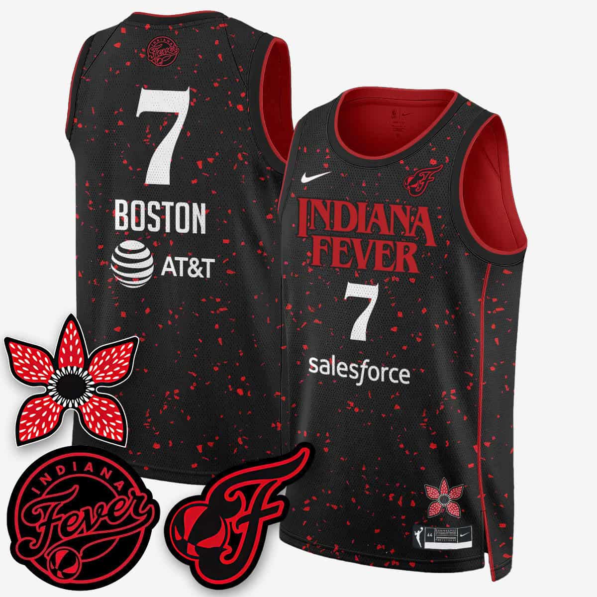 Men's Indiana Fever 'Stranger Things' Jersey - Stitched Aliyah Boston - 7