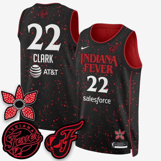 Men's Indiana Fever 'Stranger Things' Jersey - Stitched Caitlin Clark - 22