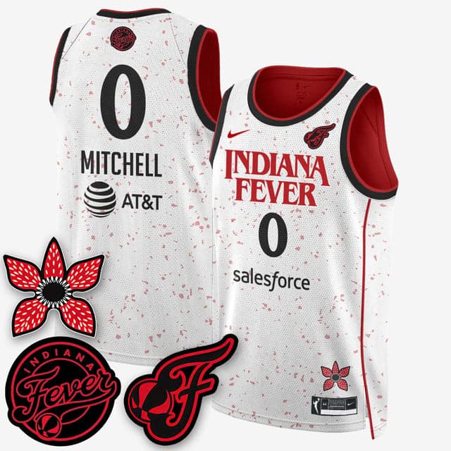 Men's Indiana Fever 'Stranger Things' Jersey - Stitched Kelsey Mitchell   - 0