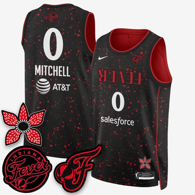 Men's Indiana Fever 'Stranger Things' Jersey - Stitched Kelsey Mitchell  - 0