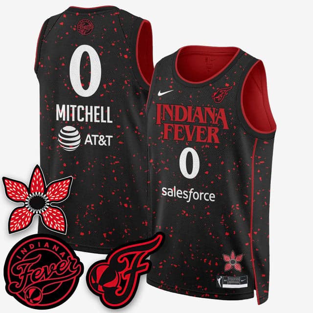 Men's Indiana Fever 'Stranger Things' Jersey - Stitched Kelsey Mitchell - 0
