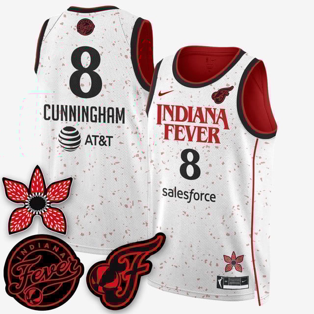 Men's Indiana Fever 'Stranger Things' Jersey - Stitched Sophie Cunningham   - 8