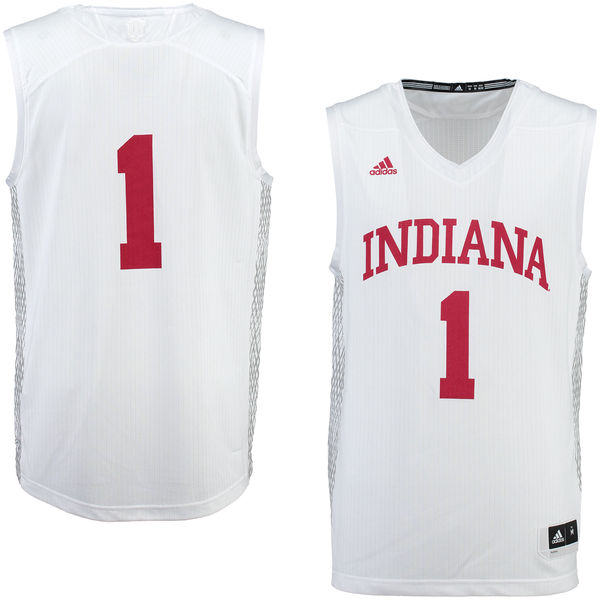 Men's Indiana Hoosiers #1 White Basketball Jersey