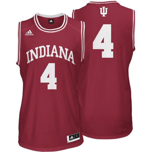 Men's Indiana Hoosiers #4 Crimson Basketball Jersey