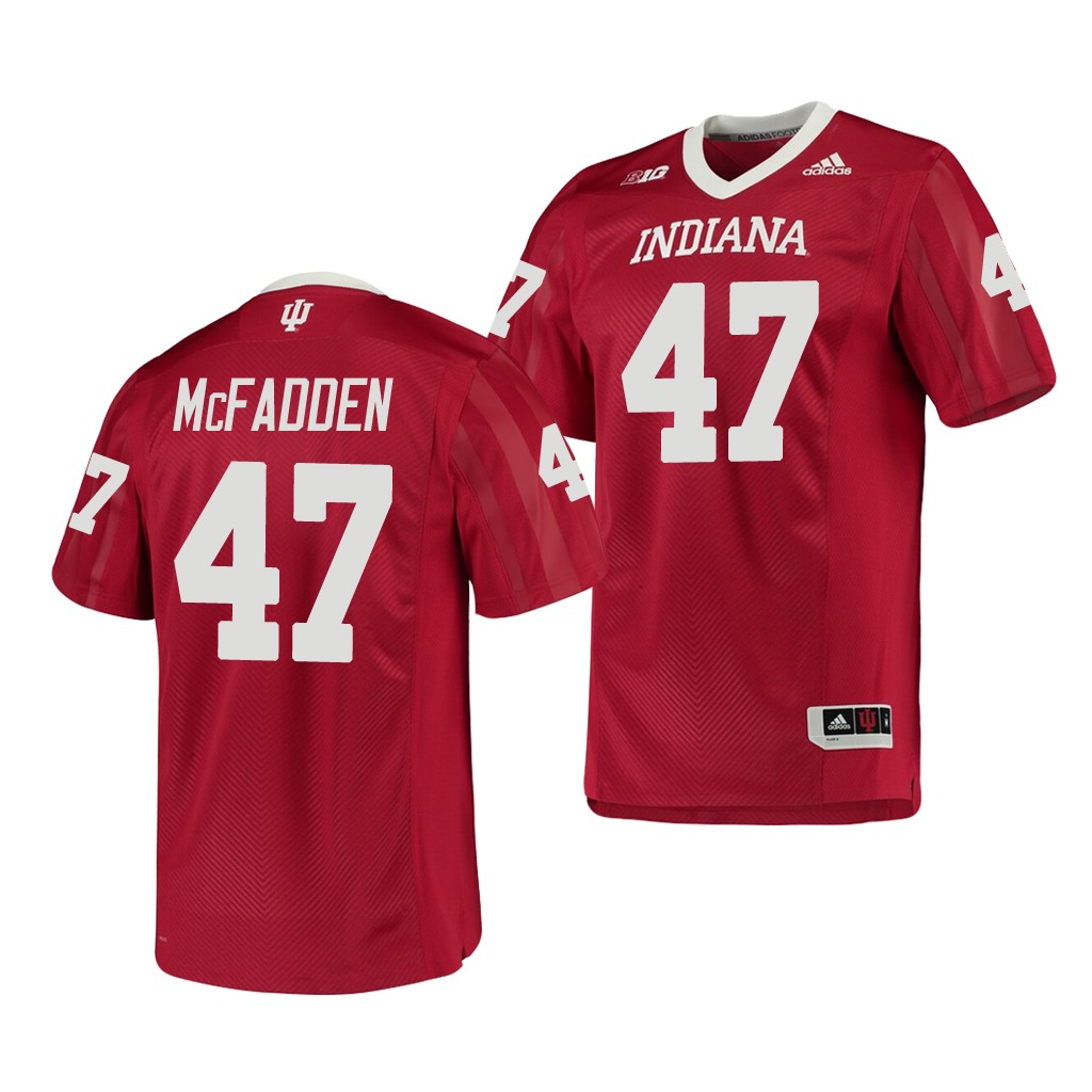 Men's Indiana Hoosiers #47 Micah McFadden Adidas Crimson Indiana College Football Jersey