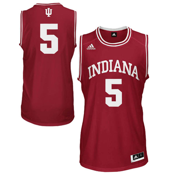 Men's Indiana Hoosiers #5 Crimson Basketball Jersey