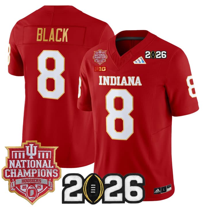 Men's Indiana Hoosiers 2025  Vapor Limited Jersey V2 - All Stitched  Kaelon Black  #8