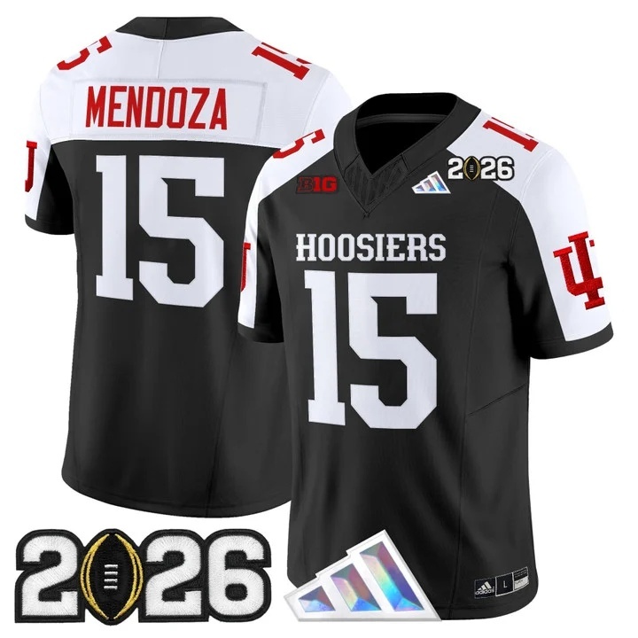 Men's Indiana Hoosiers 2026 CFP Final Patch Vapor Limited Jersey V3 - All Stitched Fernando  Mendoza