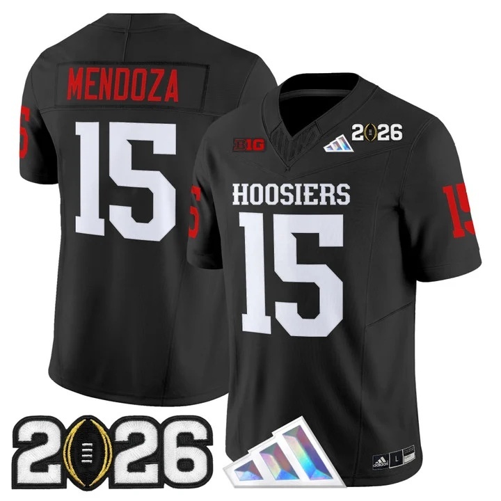 Men's Indiana Hoosiers 2026 CFP Final Patch Vapor Limited Jersey V3 - All Stitched Fernando Mendoza   15