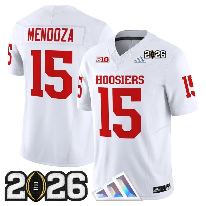 Men's Indiana Hoosiers 2026 CFP Final Patch Vapor Limited Jersey V3 - All Stitched Fernando Mendoza