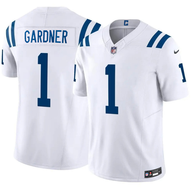 Men's Indianapolis Colts #1 Sauce Gardner White 2025 F.U.S.E. Vapor Limited Stitched Football Jersey