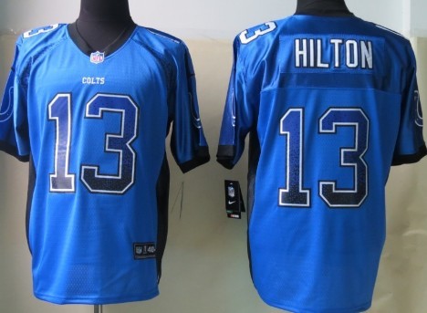 Men's Indianapolis Colts #13 T.Y. Hilton 2013 Nik Drift Fashion Blue Elite Stitched Jersey