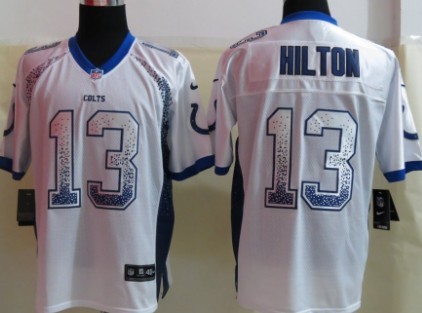 Men's Indianapolis Colts #13 T.Y. Hilton 2013 Nik Drift Fashion White Elite Stitched Jersey