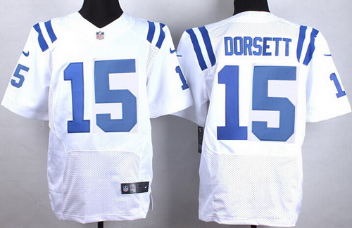 Men's Indianapolis Colts #15 Phillip Dorsett Road White Nike Elite Stitched Jersey