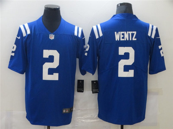 Men's Indianapolis Colts #2 Carson Wentz Nike Royal NFL Vapor Limited Stitched Jersey