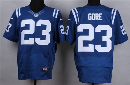 Men's Indianapolis Colts #23 Frank Gore Blue Home Blue Nik Elite Stitched Jersey
