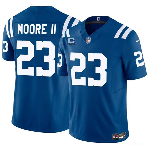 Men's Indianapolis Colts #23 Kenny Moore II Blue 2025 F.U.S.E. With 4-Star C Patch Vapor Limited Football Stitched Jersey