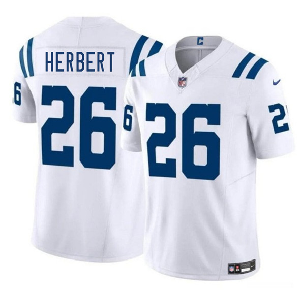 Men's Indianapolis Colts #26 Khalil Herbert White 2025 F.U.S.E. Vapor Limited Football Stitched Jersey