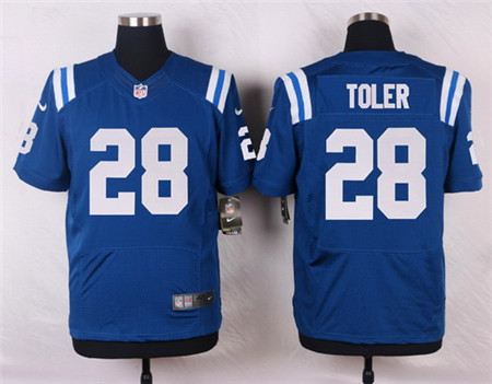 Men's Indianapolis Colts #28 Greg Toler Royal Blue Team Color NFL Nike Elite Stitched Jersey
