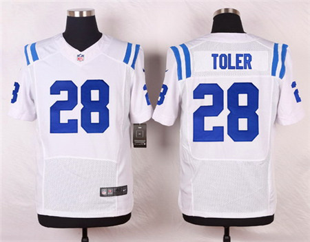 Men's Indianapolis Colts #28 Greg Toler White Road NFL Nike Elite Stitched Jersey