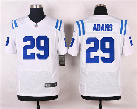Men's Indianapolis Colts #29 Mike Adams White Road NFL Nike Elite Stitched Jersey