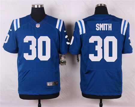 Men's Indianapolis Colts #30 D'Joun Smith Royal Blue Team Color NFL Nike Elite Stitched Jersey