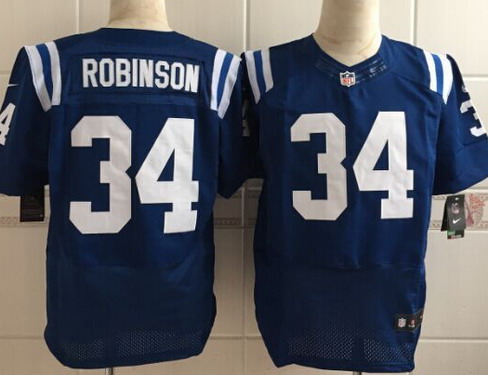 Men's Indianapolis Colts #34 Josh Robinson Nike Blue Elite Stitched Jersey