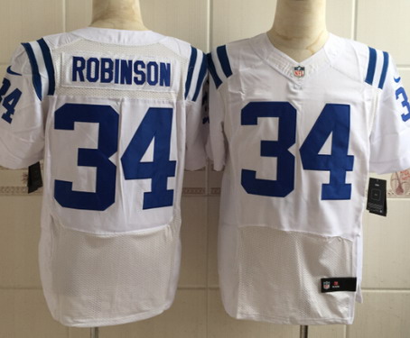 Men's Indianapolis Colts #34 Josh Robinson Nike White Elite Stitched Jersey