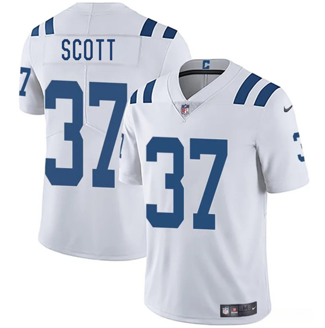 Men's Indianapolis Colts #37 Daniel Scott White 2025 Vapor Limited Football Stitched Jersey