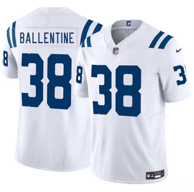 Men's Indianapolis Colts #38 Corey Ballentine White 2025 F.U.S.E. Vapor Limited Football Stitched Jersey