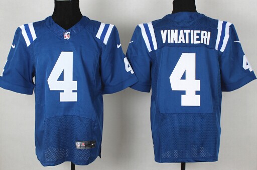 Men's Indianapolis Colts #4 Adam Vinatieri Blue Nik Elite Stitched Jersey