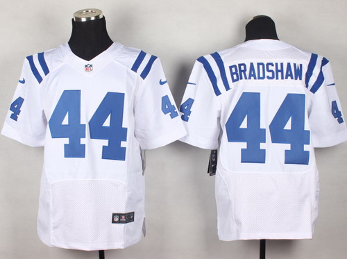 Men's Indianapolis Colts #44 Ahmad Bradshaw White Nik Elite Stitched Jersey