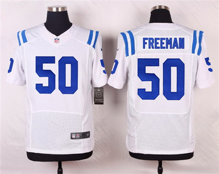 Men's Indianapolis Colts #50 Jerrell Freeman White Road NFL Nike Elite Stitched Jersey